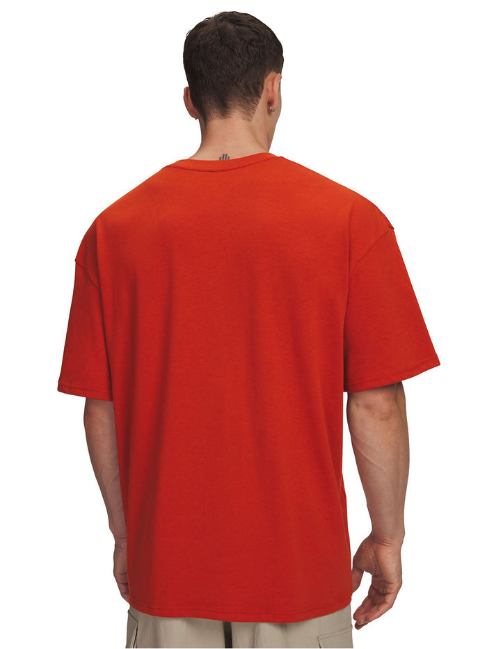 Polera manga corta Lifestyle para hombre Heavyweight Oversized SM Box naranjo Under Armour