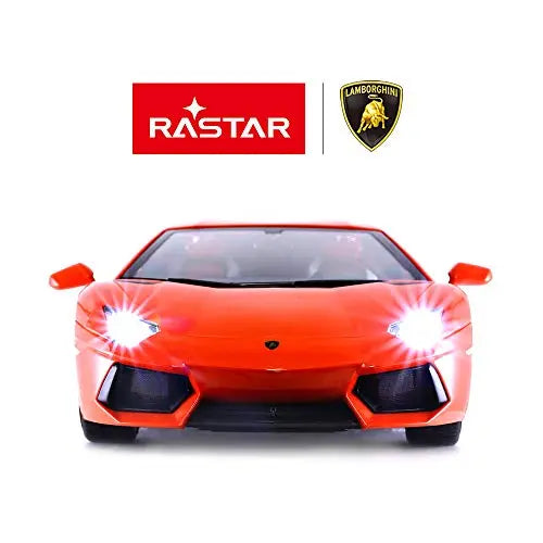 Rastar RC Lamborghini Toy Car, 1:14 Lamborghini Aventador LP700-4 Remote Control Car, Working Lights - Orange Kids On Wheelz
