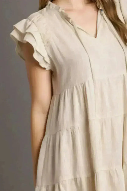 Umgee Linen Tiered Mini Dress – Breezy Summer Style S-2XL