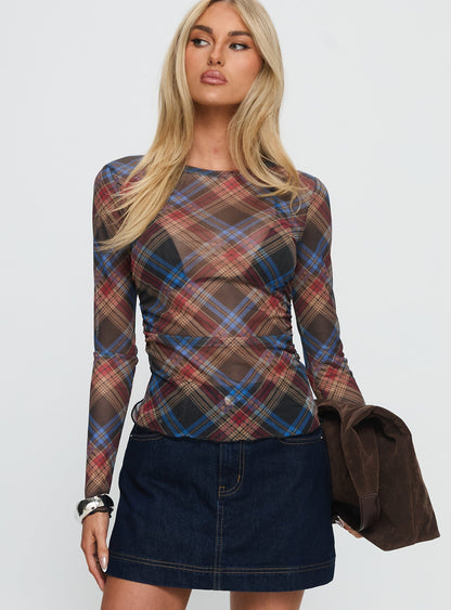 Carrissa Ruched Long Sleeve Top Multi