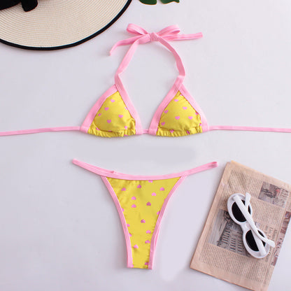 Digital Print Slit Bikini Set
