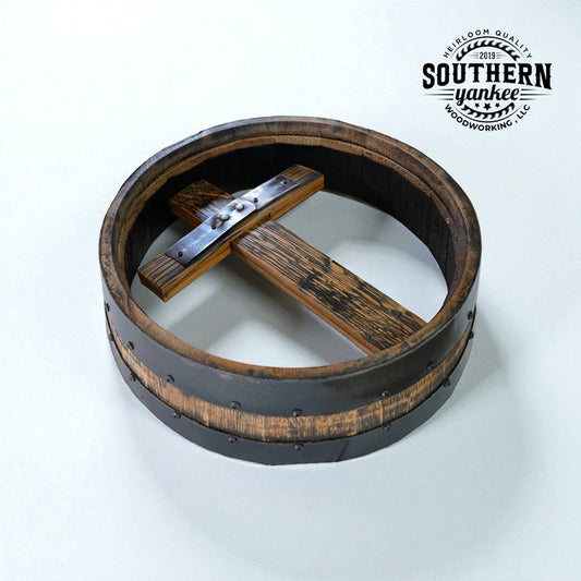 1773 Stave Cross With Barrel Ring (Stave Wall Art)