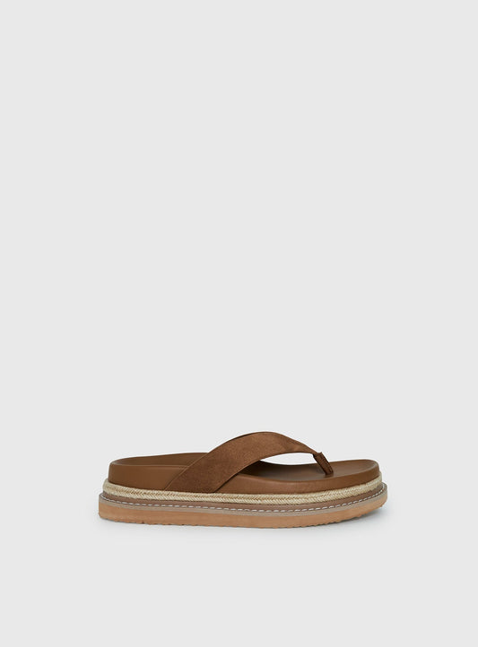 Billini Arley Faux Suede Thong Sandals Sandstone