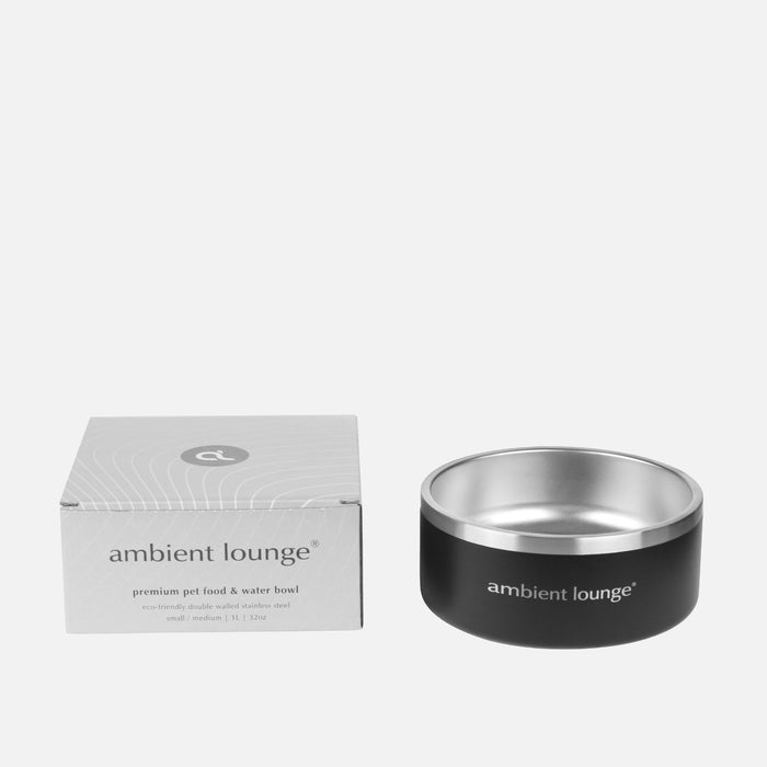 1L Double-Wall Stainless Steel Food & Water Dog Bowl
