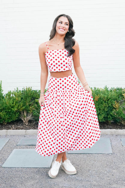 Sideline Style Polka Dot Skirt