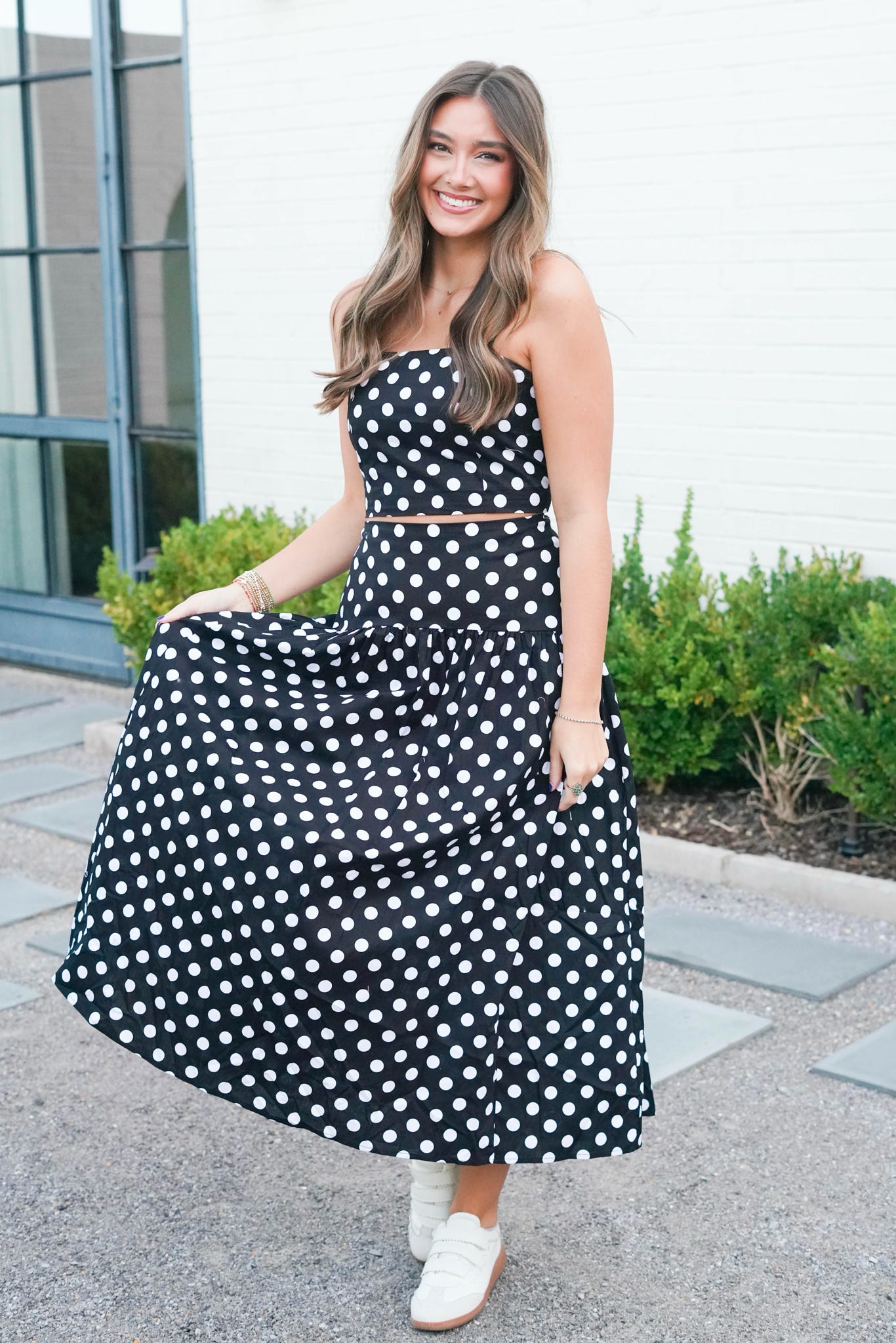 Sideline Style Polka Dot Skirt