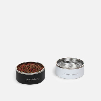 2L Double-Wall Stainless Steel Food & Water Dog Bowl (Set of 2)