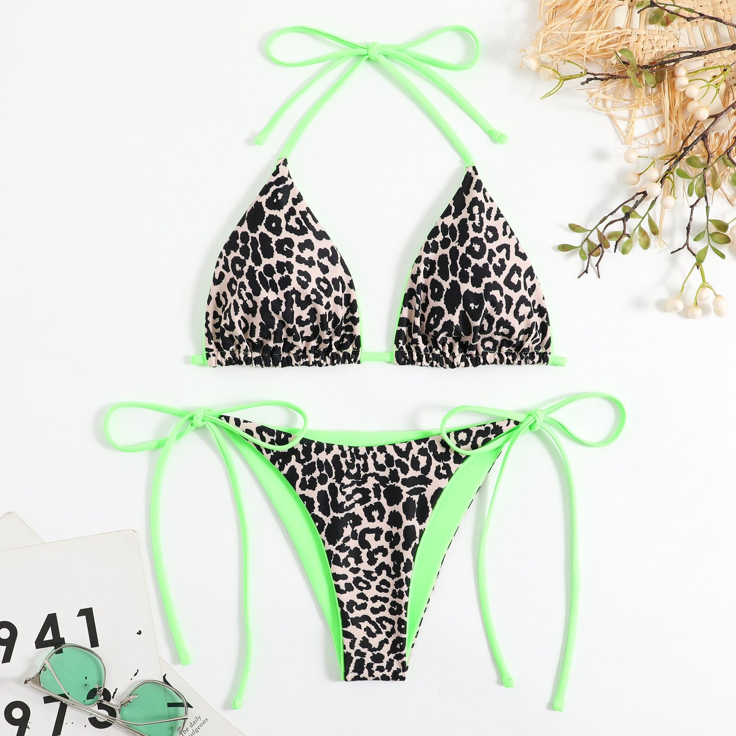 Lace Print Bikini Set