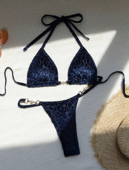 Pearl Trim Bikini Set