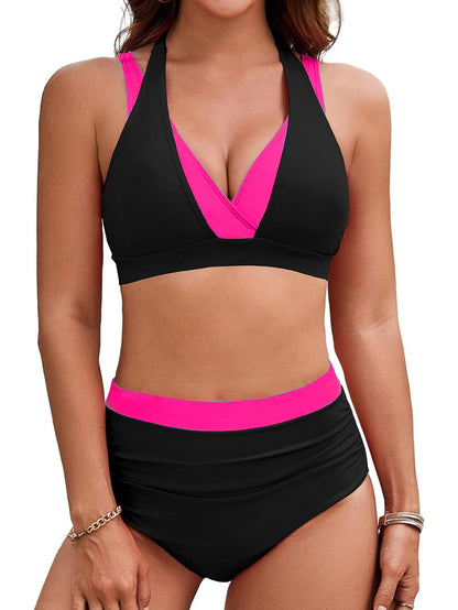Colorblock Bikini Set