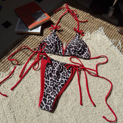 Lace Leopard Bikini Set