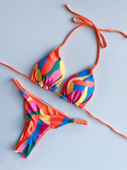 Braided Slit Bikini Set