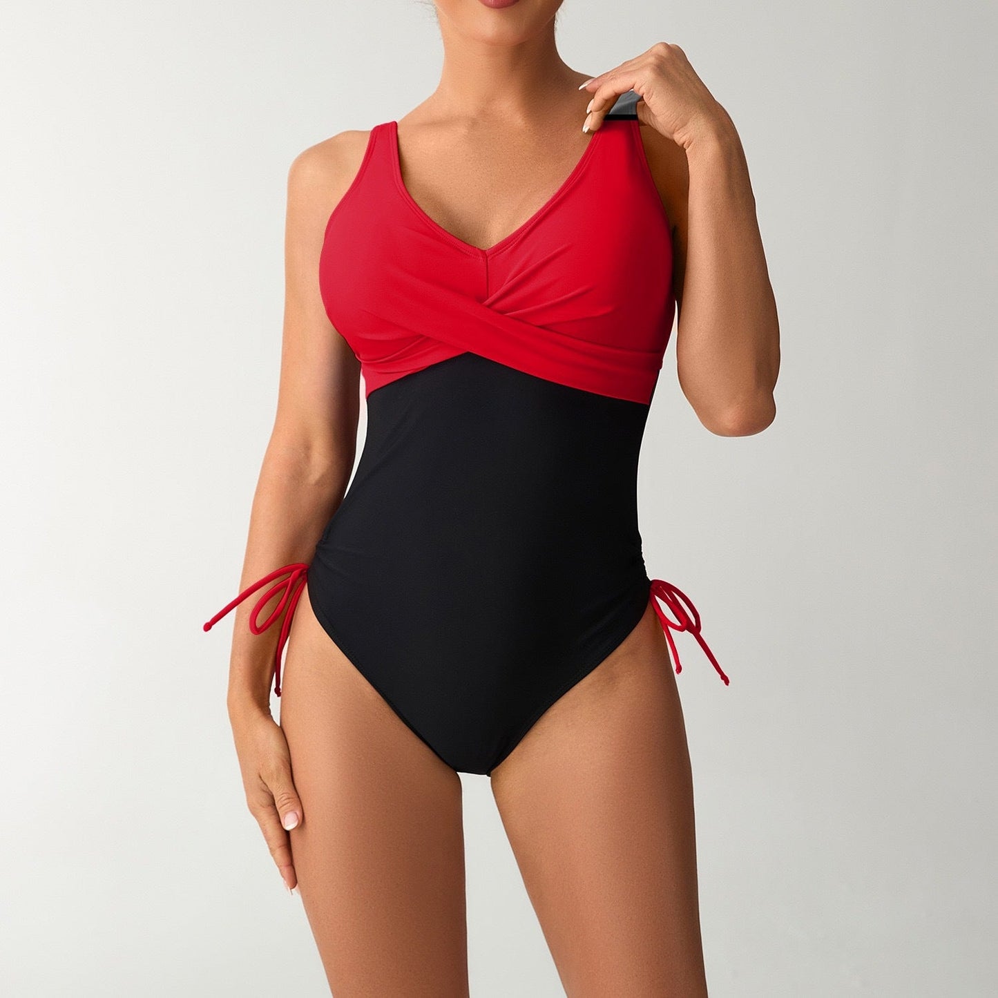 Colorblock Patchwork One-Piece Swimsuit