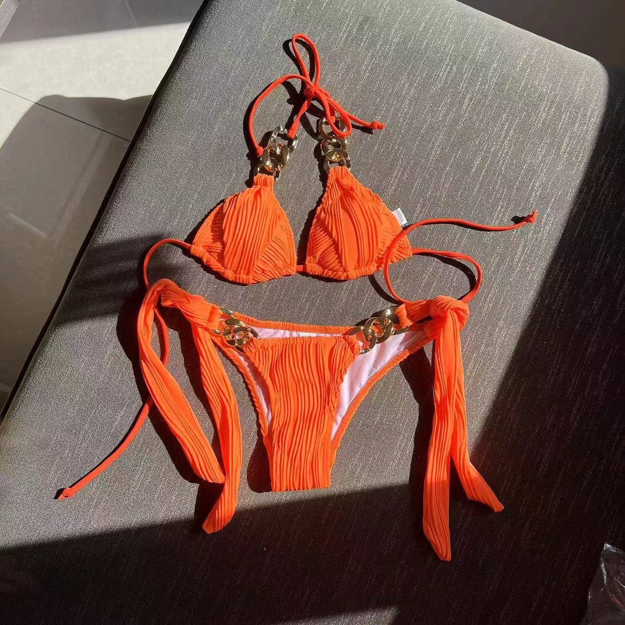 Chain Slit Bikini Set