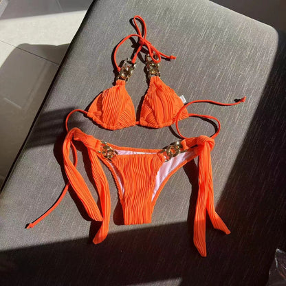 Chain Slit Bikini Set