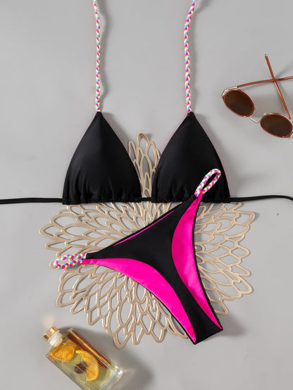 Colorblock Bikini Set