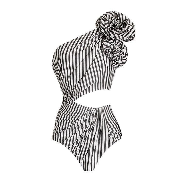 Pleated Ruffle One-Piece Swimsuit