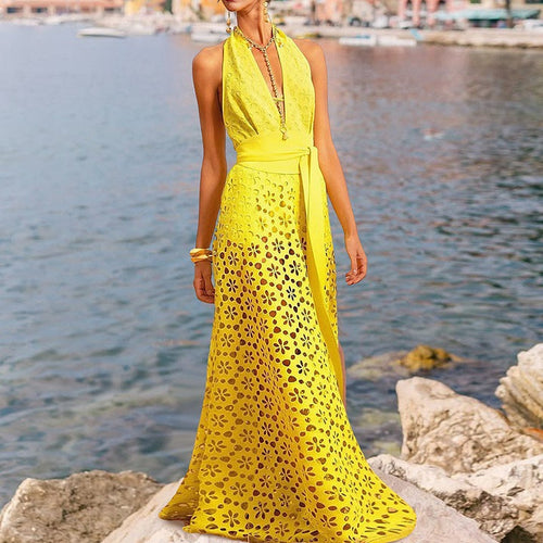 Cutout Halterneck One-Piece Swimsuit
