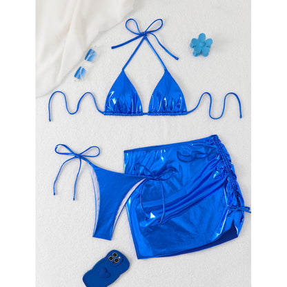Metallic Three-Way One-Piece Swimsuit