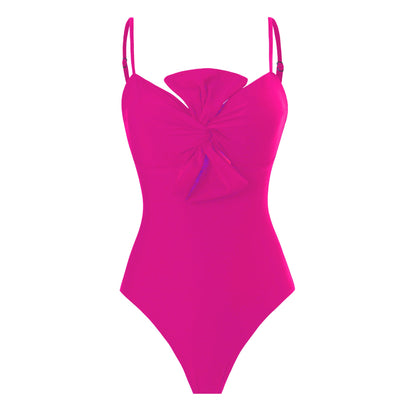 Bow Solid One-Piece Swimsuit
