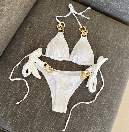 Chain Slit Bikini Set