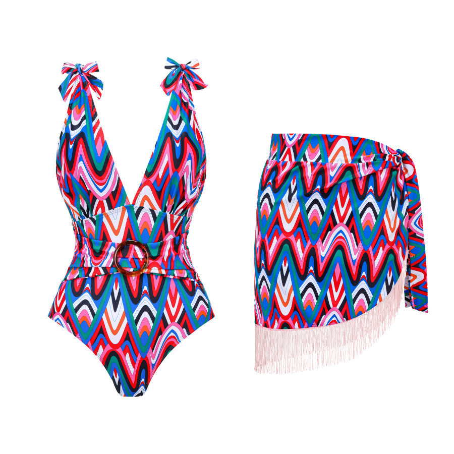 Modest Print One-Piece Swimsuit
