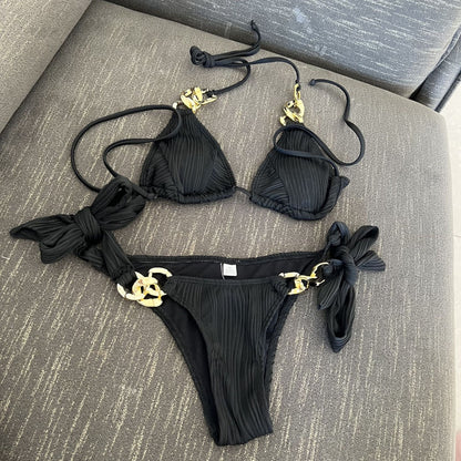 Chain Slit Bikini Set