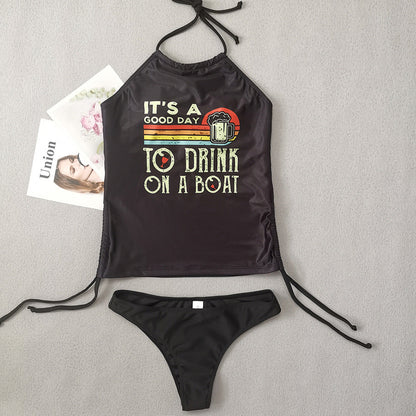 Coconut Tree Print Bikini Set
