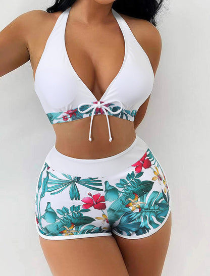 Boxer Slit One-Piece Swimsuit
