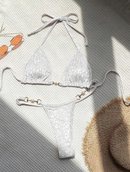 Pearl Trim Bikini Set