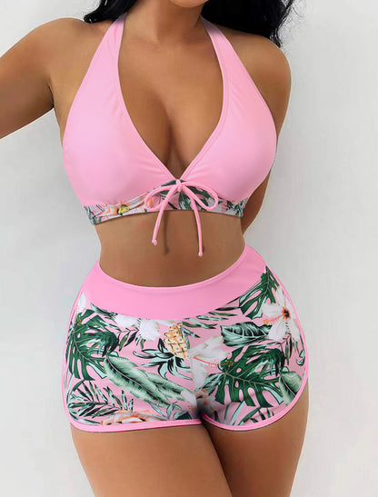Boxer Slit One-Piece Swimsuit