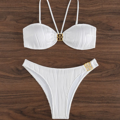 Metal Buckle Bikini Set