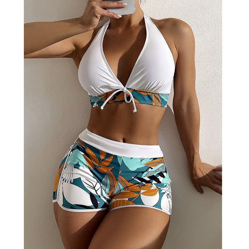Boxer Slit One-Piece Swimsuit