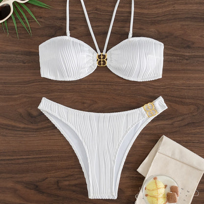 Metal Buckle Bikini Set