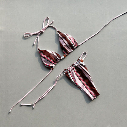 Patchwork Slit Bikini Set