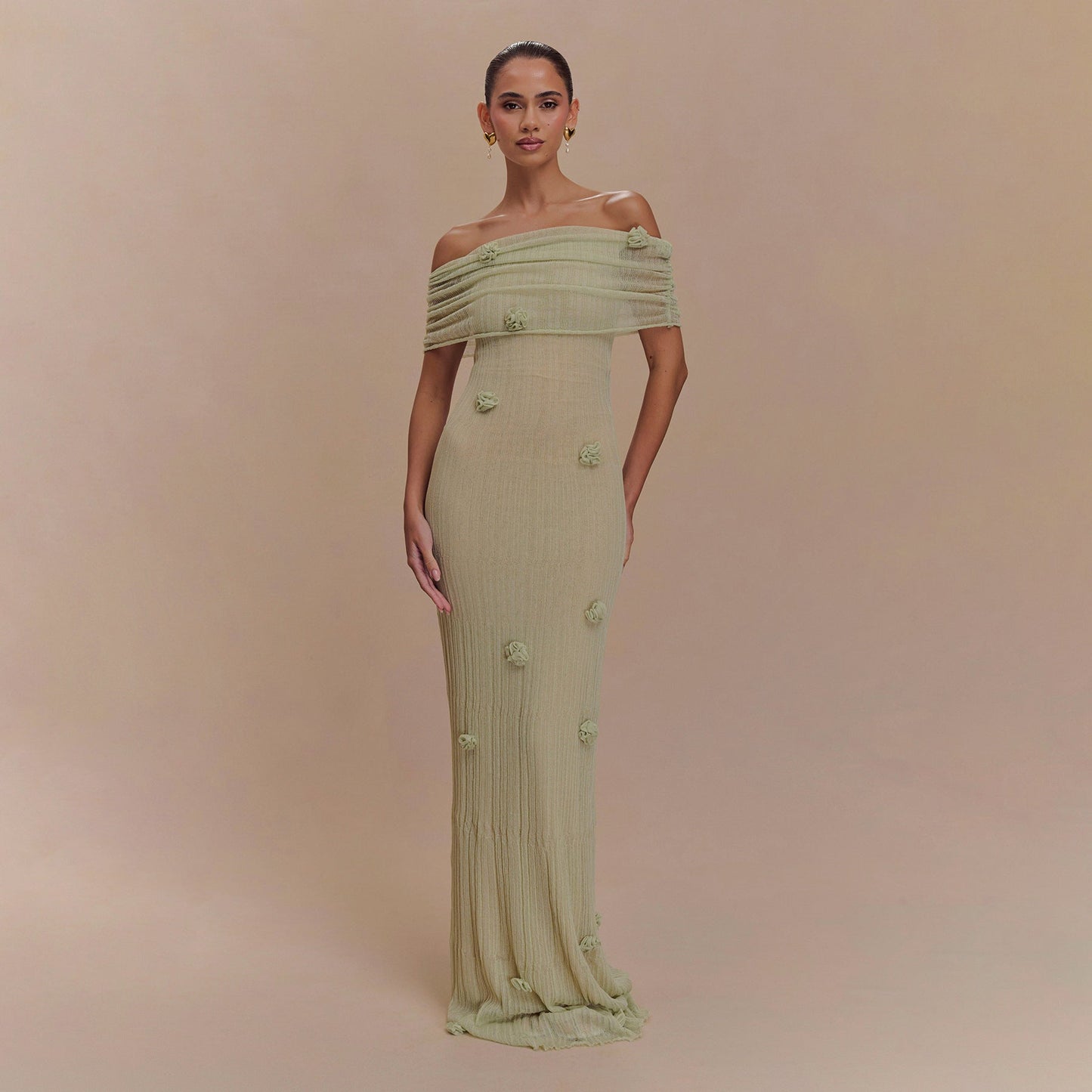 Knit Ruffle One-Piece Swimsuit