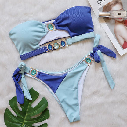 Crystal Diamond Bikini Set