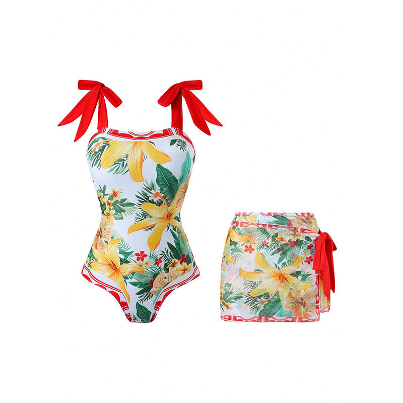 Linen Print Bikini Set