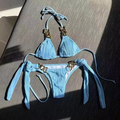 Chain Slit Bikini Set
