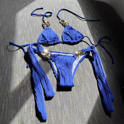 Chain Slit Bikini Set