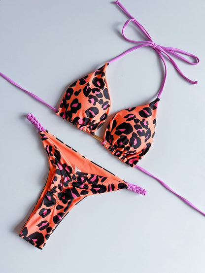Braided Slit Bikini Set