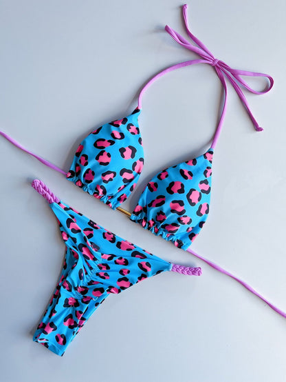 Braided Slit Bikini Set