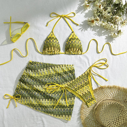 Embroidered Ombre Bikini Set