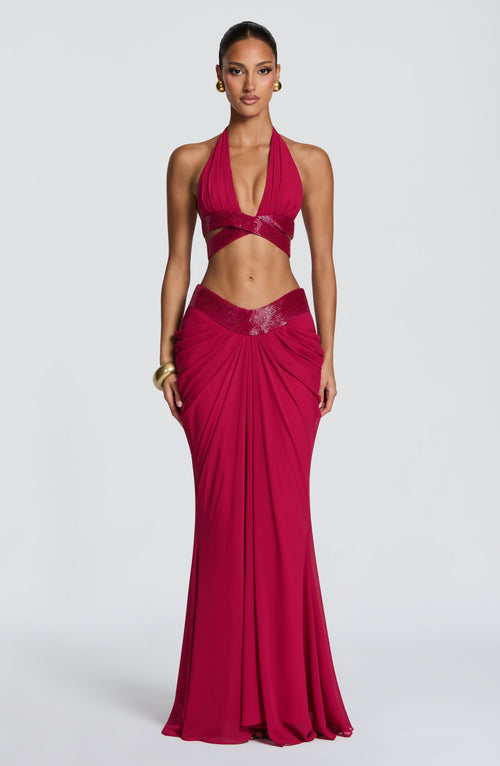Sophie Maxi Skirt - Raspberry