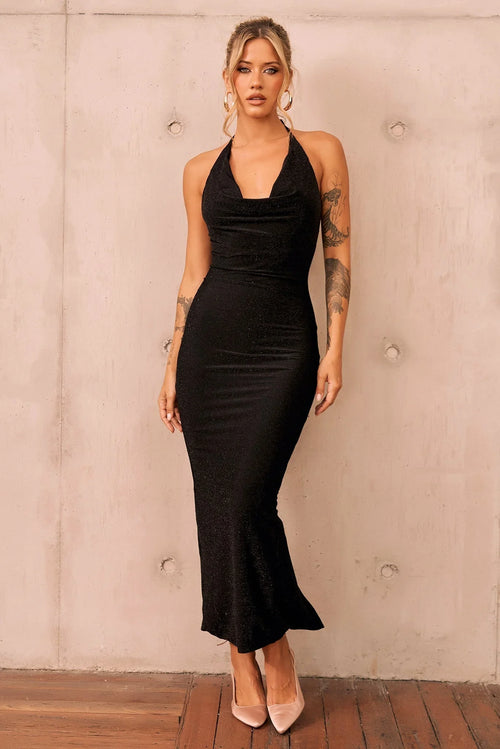 Amanda Midi Dress - Black