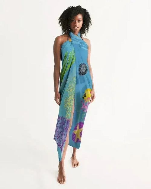 Sheer Aquatic Blue Swimsuit Cover Up