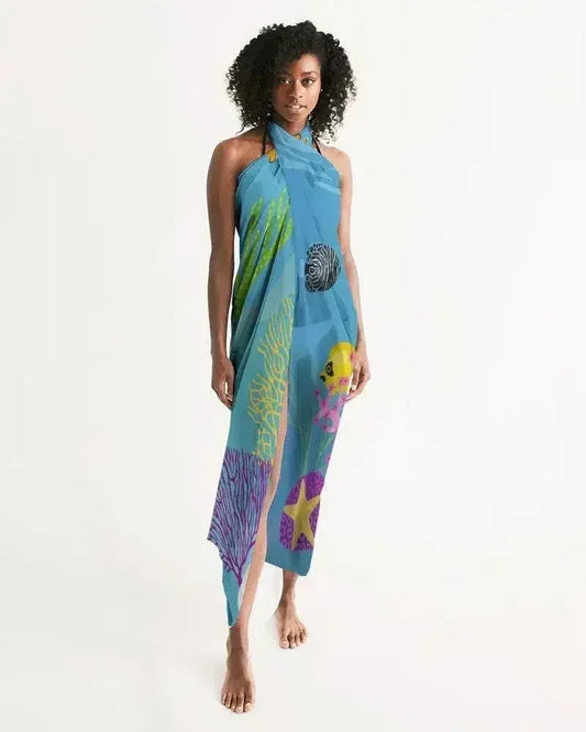 Sheer Aquatic Blue Swimsuit Cover Up