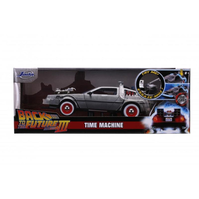 Back To The Future III - DeLorean Time Machine 1:24 Scale Jada Hollywood Rides Die Cast Vehicle