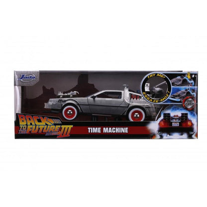 Back To The Future III - DeLorean Time Machine 1:24 Scale Jada Hollywood Rides Die Cast Vehicle