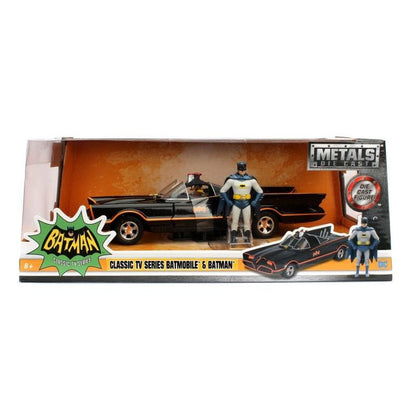 Batman 66 - Batmobile with Batman & Robin Figures Hollywood Rides 1:24 Scale Die Cast Vehicle
